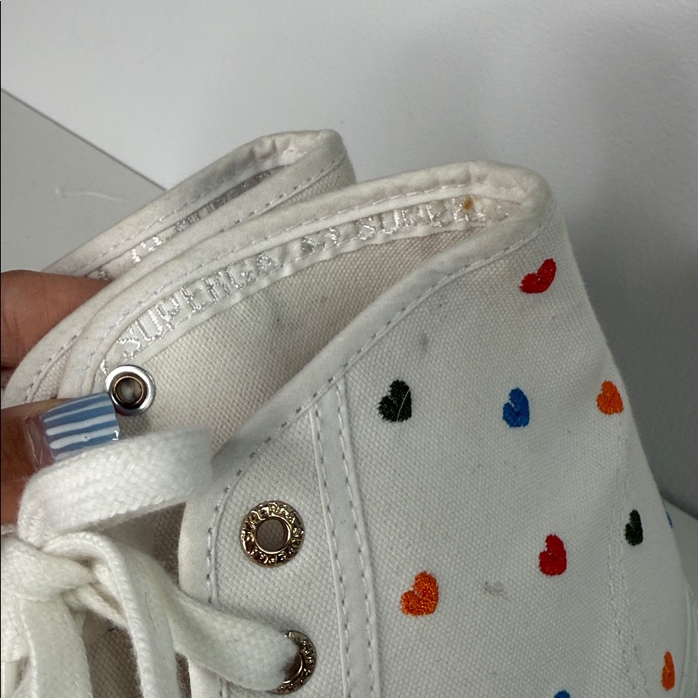 Superga 2795 little hearts embroidery high top converse sneakers 41 - Picture 3 of 11
